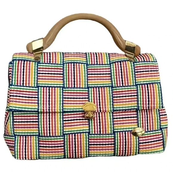 Vintage Made in Italy Woven Multicolor Bag - Picture 1 of 11